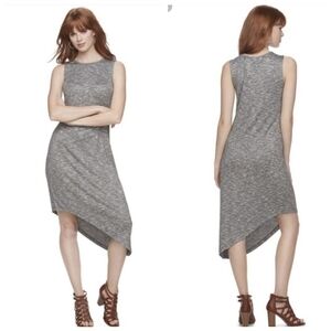 NWT Juicy Couture Asymmetric Studded Rhinestone Heathered Gray Dress Small